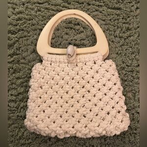 Handmade Vintage White Crochet Purse